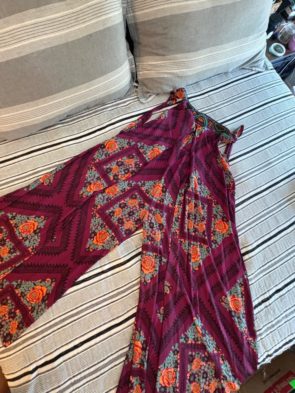 Free People Purple Floral Boho Wide Leg Printed Jumpsuit